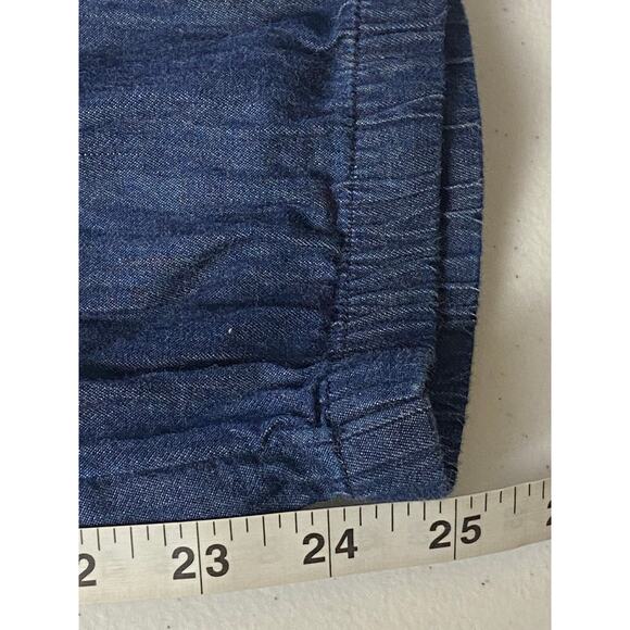 Old Navy Denim Chambray Jumpsuit | Utility Drawstring Waist Short Sleeve Small - Picture 8 of 9